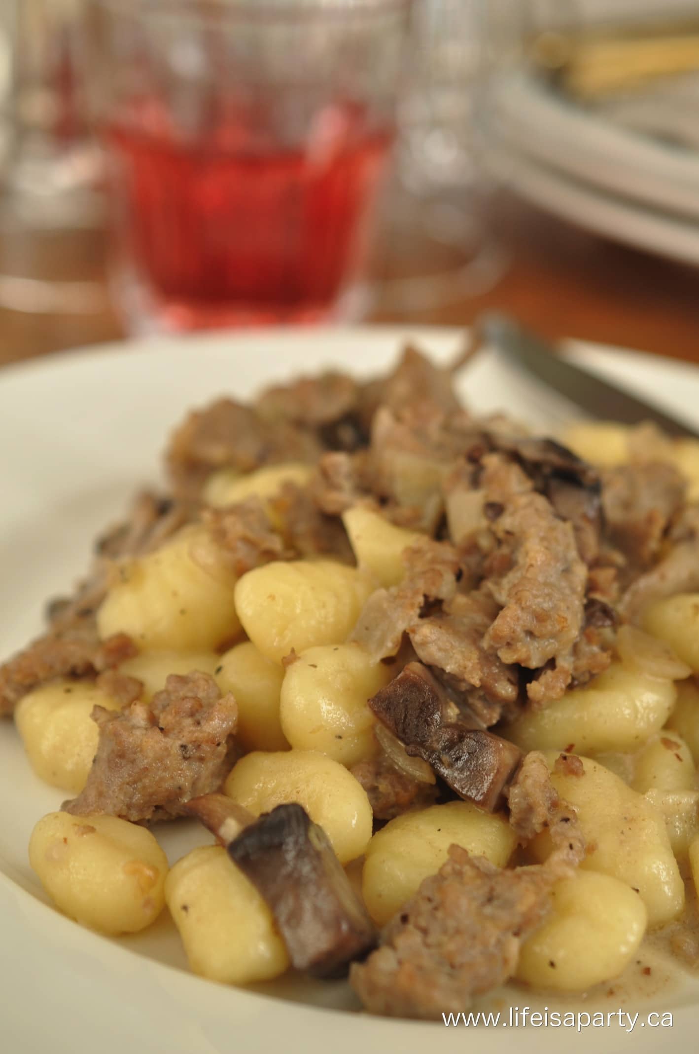 Gnocchi with Mushrooms and Italian Sausage Recipe