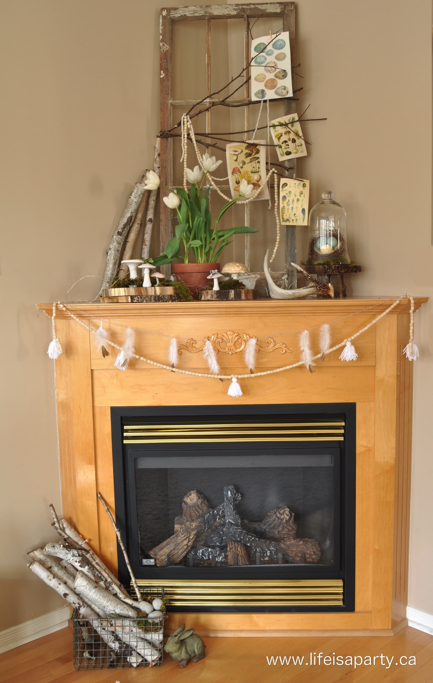 fireplace makeover before