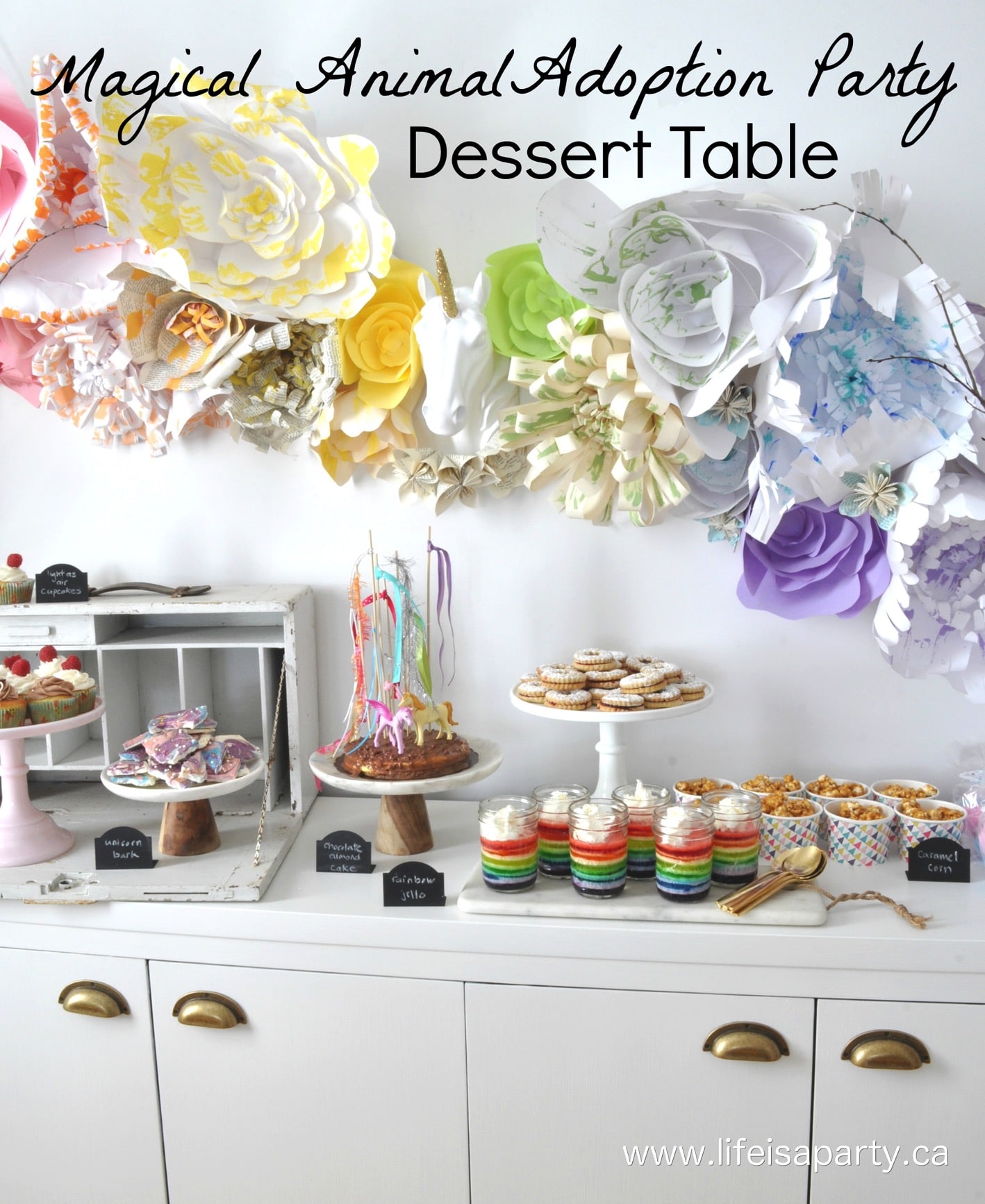 rainbow dessert table