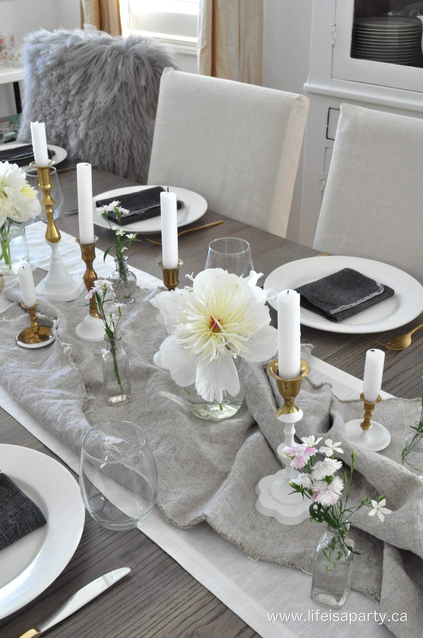 Summer Table with white peonies