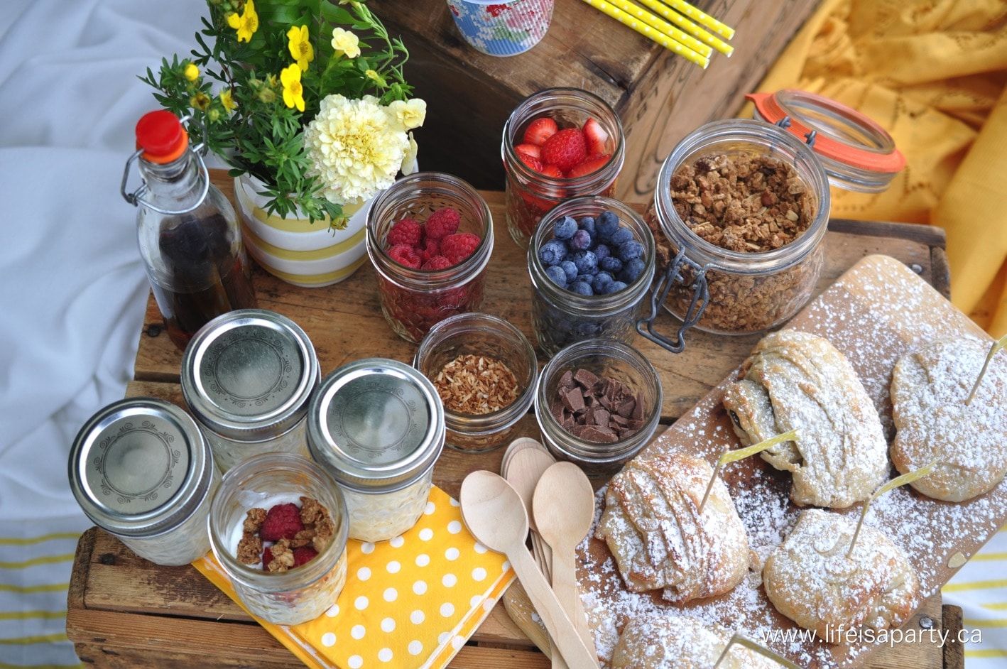 make your own yogurt parfait bar breakfast picnic