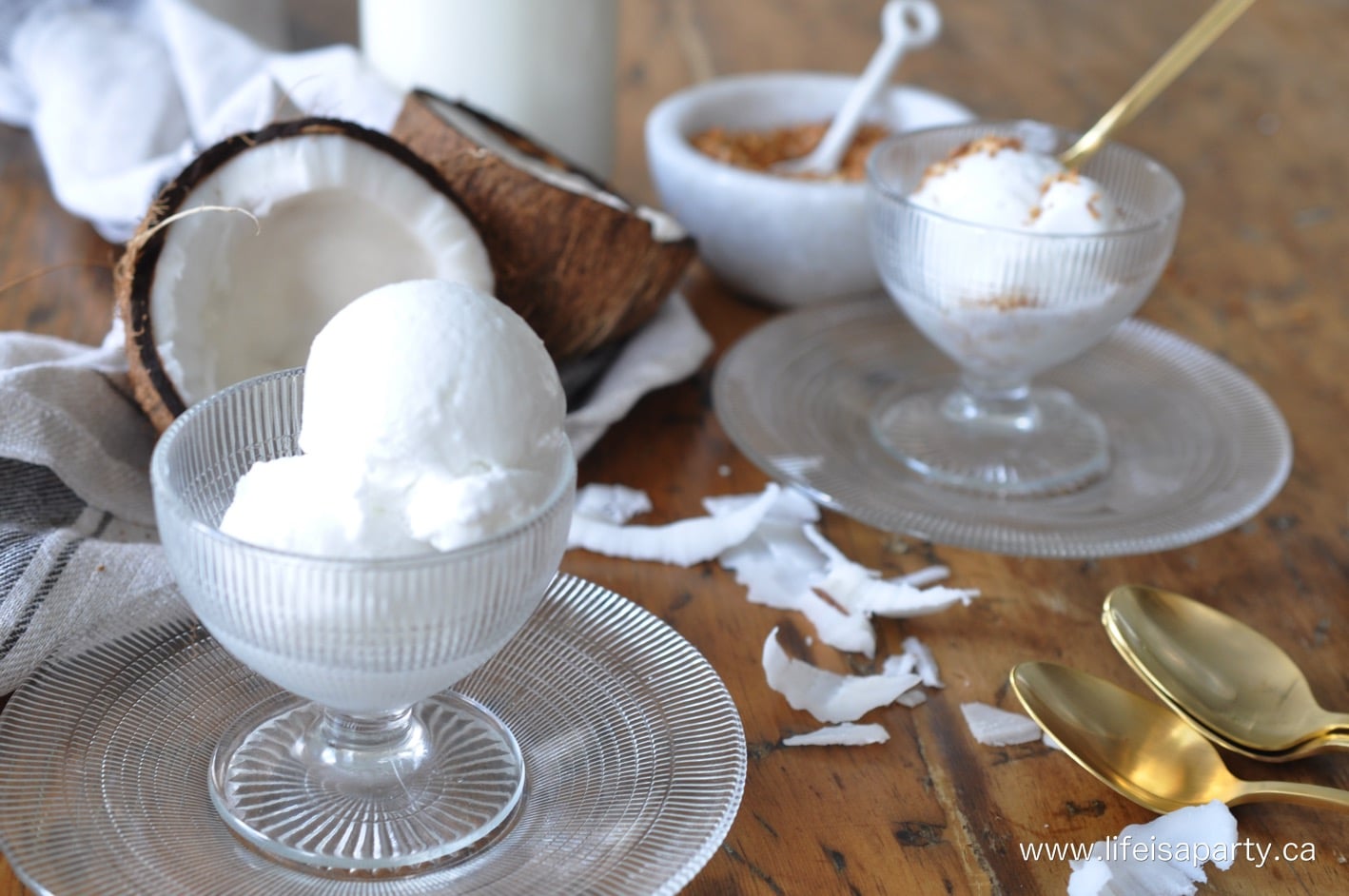 Three ingredient  coconut ice cream recipe