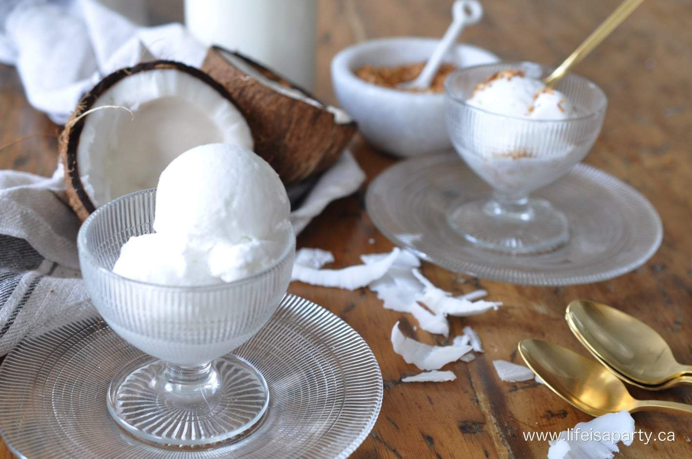 Three ingredient coconut ice cream recipe