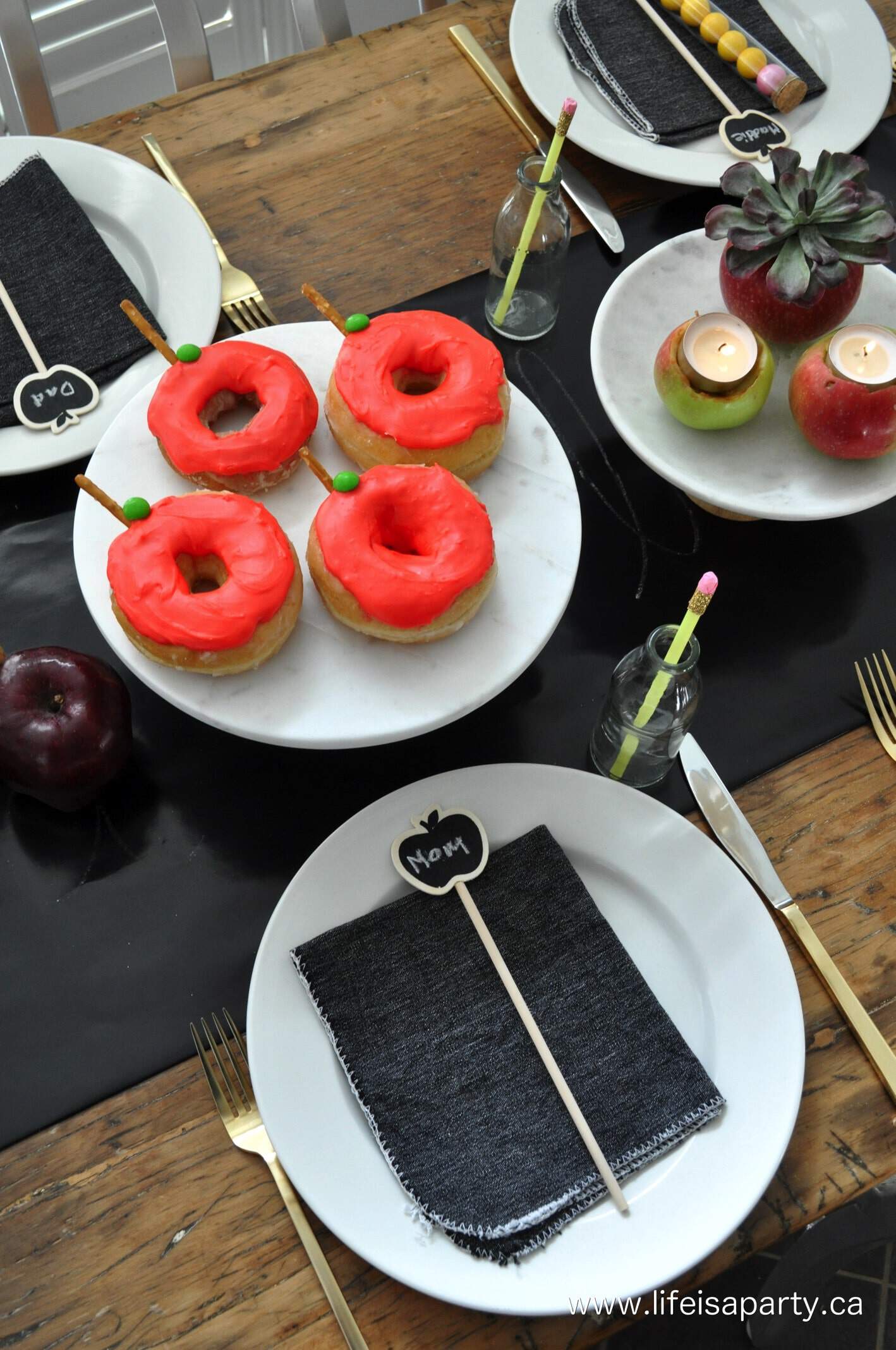 DIY apple donuts