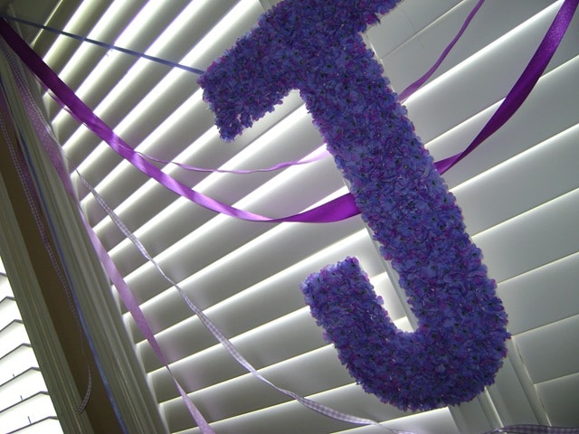 purple bridal shower party decor