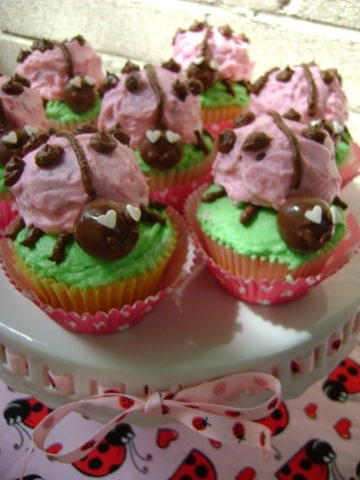 pink ladybug cupcakes