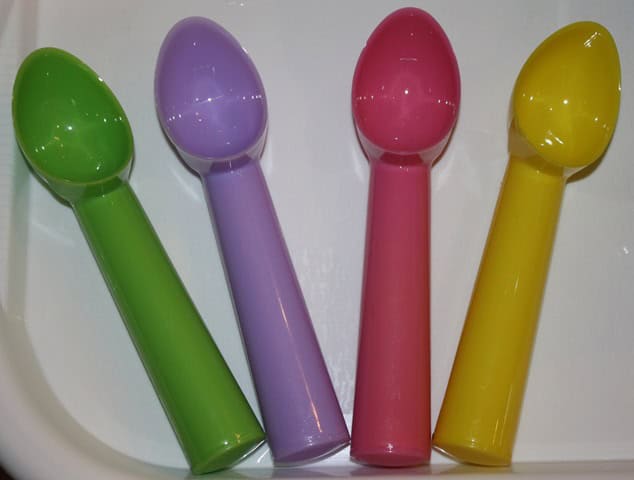 ice cream scoops in various colours.