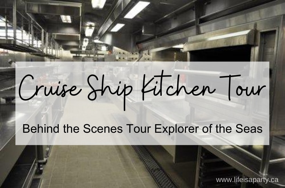 Cruise Ship Kitchen Tour: go behind the scenes on Royal Carribean's Explorer of the Seas and see one of the ships dining room kitchens.
