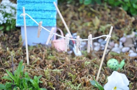 fairy garden clothes line