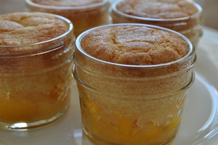 Mini Peach Cobbler in a Mason Jar: Easy and delicious recipe for individual peach cobblers in a mason jar made with fresh peaches.
