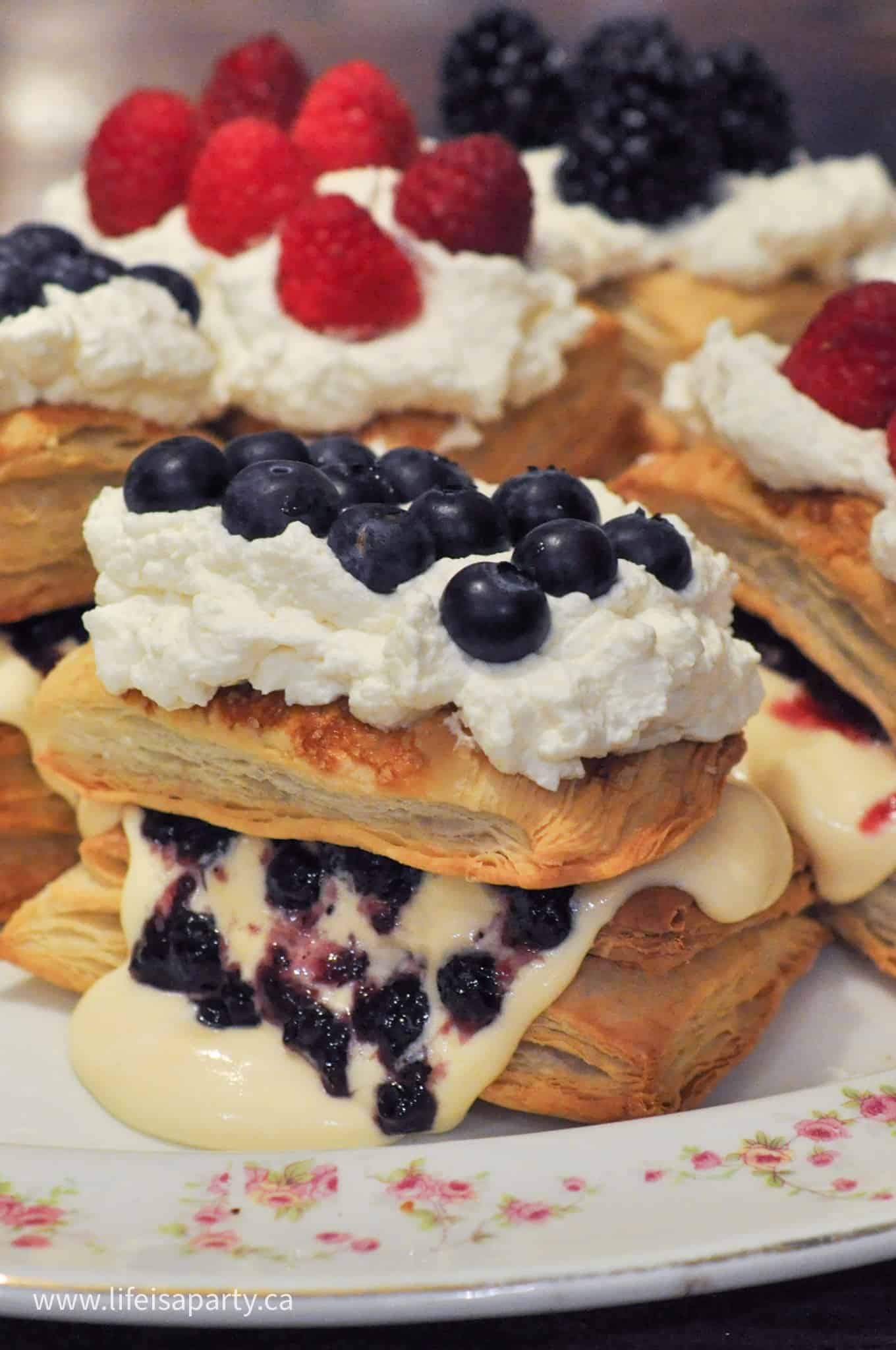 easy puff pastry and jam desserts