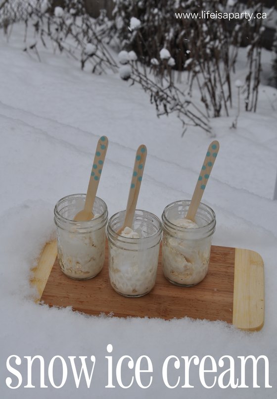 Snow Ice Cream Recipe: use fresh snow and whipped cream to make a really easy and fun ice cream from. Perfect family activity on a snowy day.