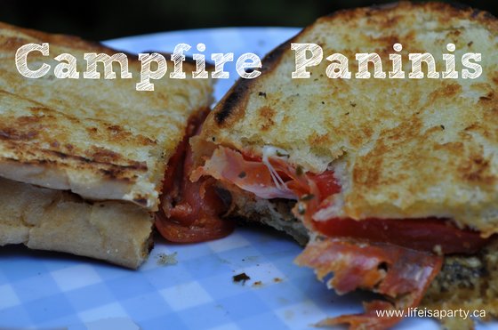 Campfire Paninis: make your own DIY campfire paninis press with a foil covered flat rock and enjoy a campfire panini in the woods.