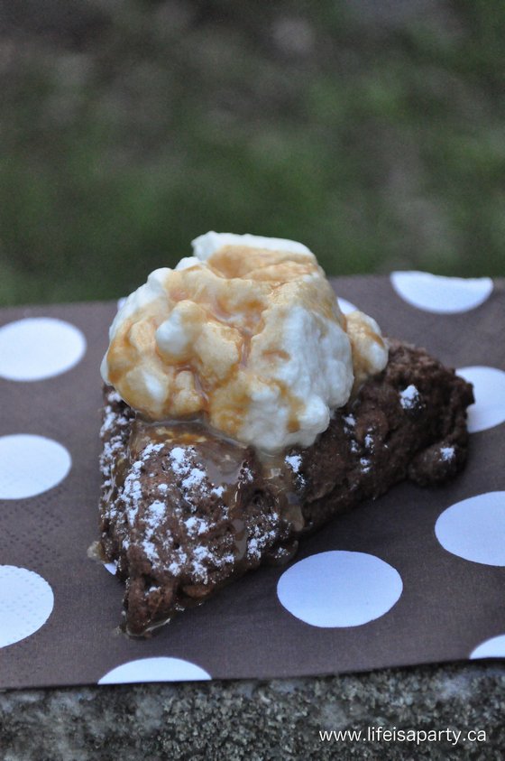 Triple Chocolate Scones with Whipped Cream and Dulce De Leche