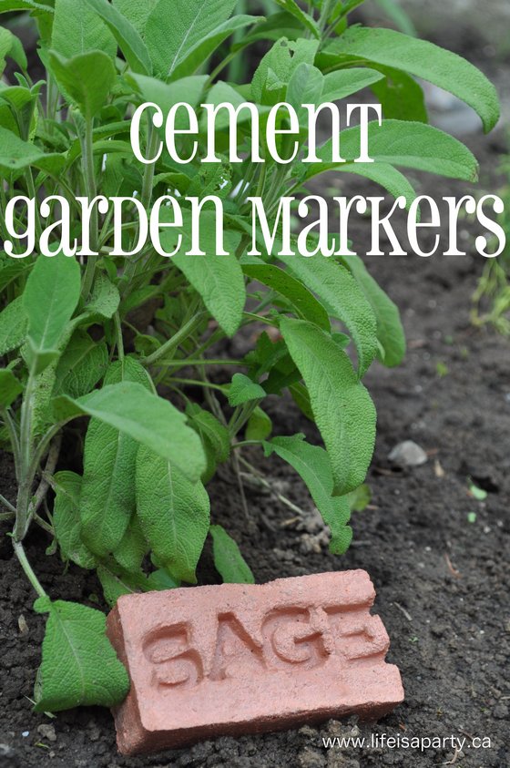 DIY Garden Markers: these cement garden markers are long wearing and beautiful, perfect for marking any plants or herbs in your garden.