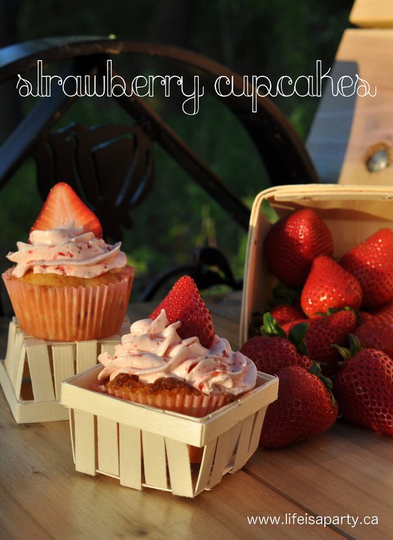 Homemade Strawberry Cupcakes Recipe: made with fresh strawberries these cupcakes are beautiful, moist and delicious. Perfect for entertaining.