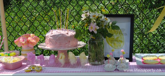 Lemonade Party dessert table