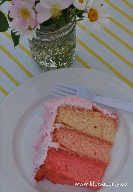 Pink ombre birthday cake