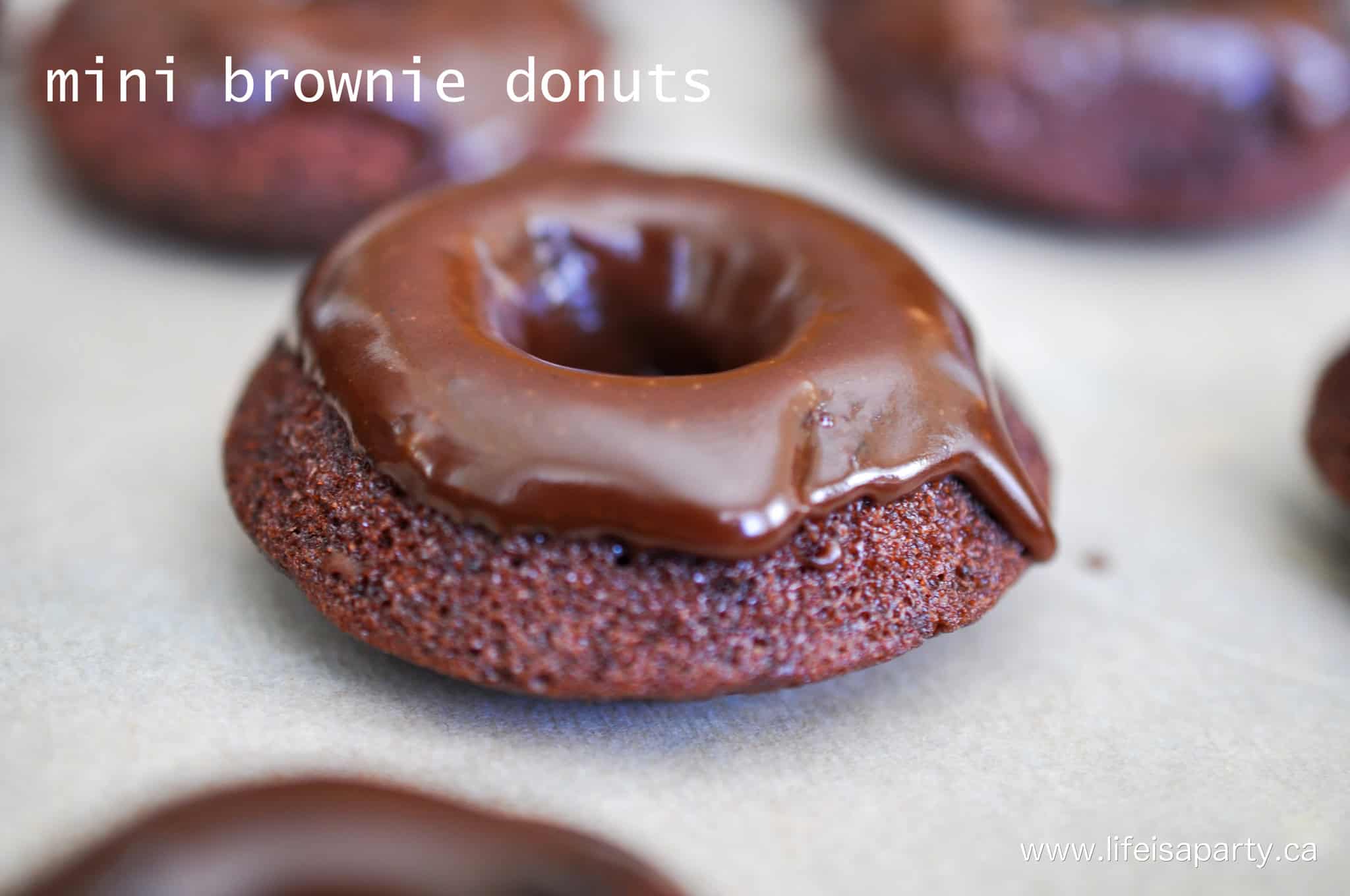 Mini Brownie Donuts: the perfect little mini donut made from a brownie mix, with the perfect homemade glaze -super easy.