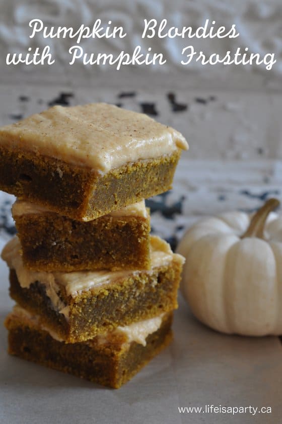 Pumpkin Blondies with Pumpkin Frosting