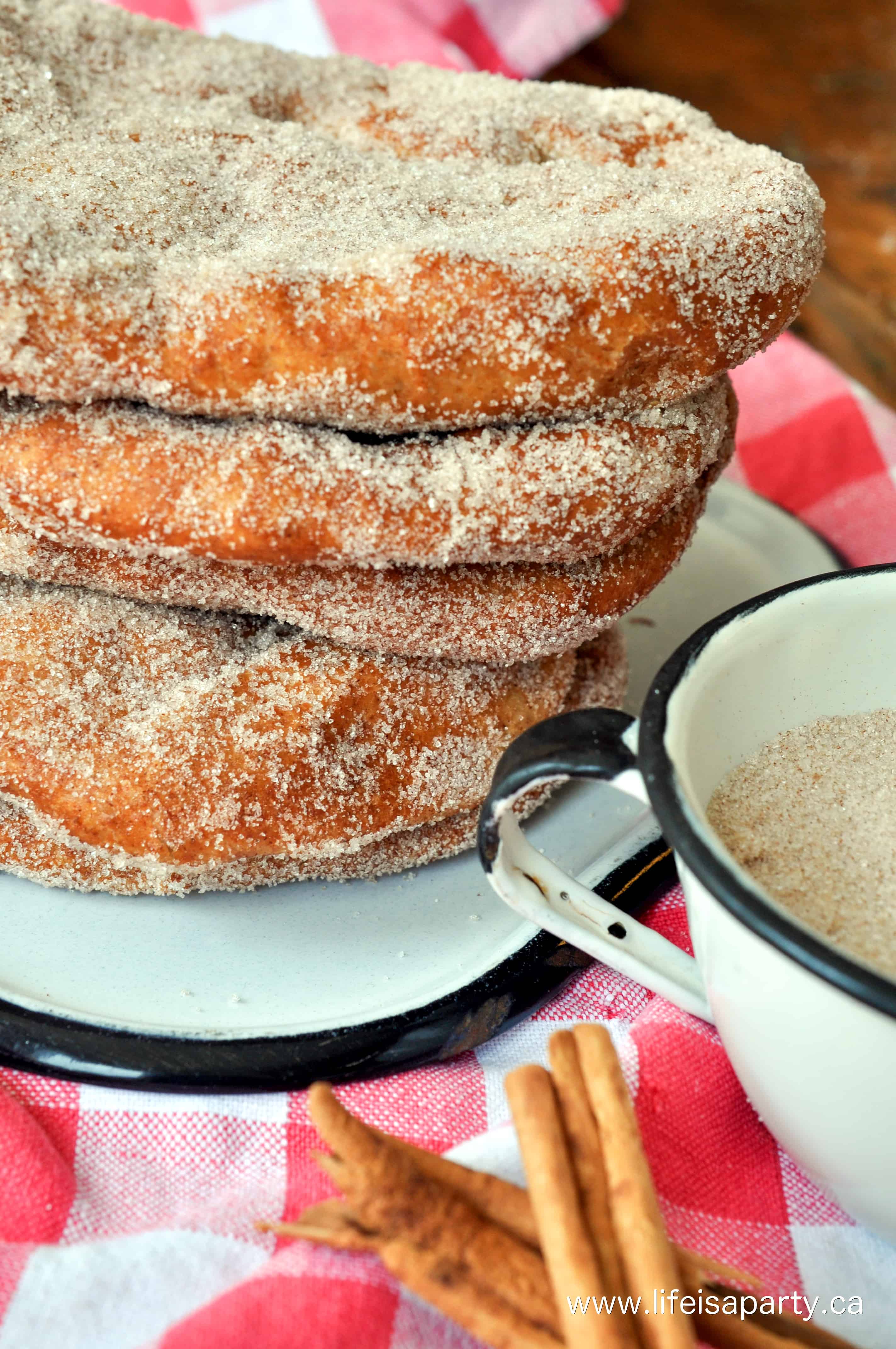 Canadian Fried Dough: Beaver Tails are a Canadian classic, enjoy these delicious donut like pastries with cinnamon sugar sprinkled on top.