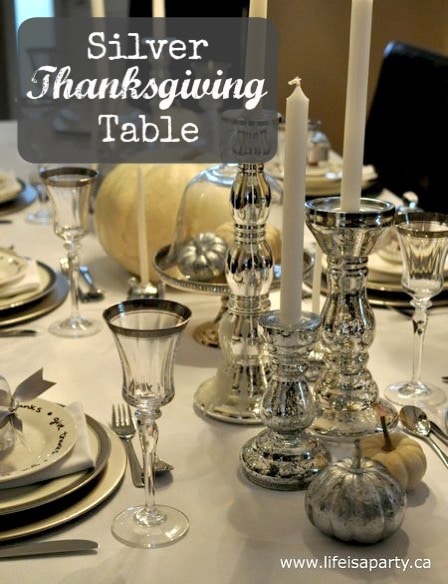 Silver Thanksgiving Table Decor