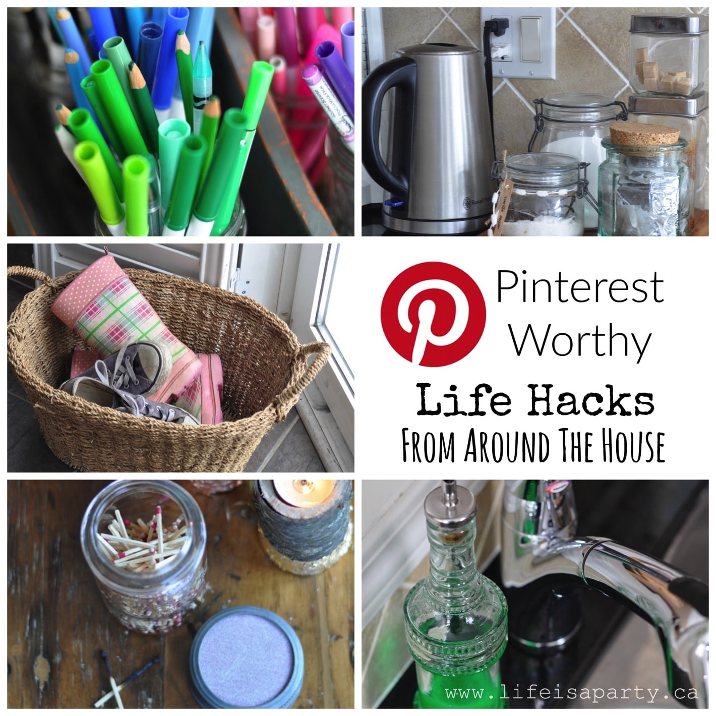 Pinterest Worthy Life Hack Ideas From Around The House: A few easy ideas to make life a little simpler, easier, and more organized.