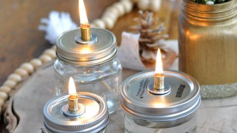 How to make mason jar oil lamps.