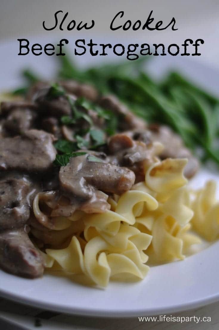 Slow Cooker Beef Stroganoff Recipe -easy, perfect for a busy weeknight, made with all fresh ingredients (no canned soups), and delicious.