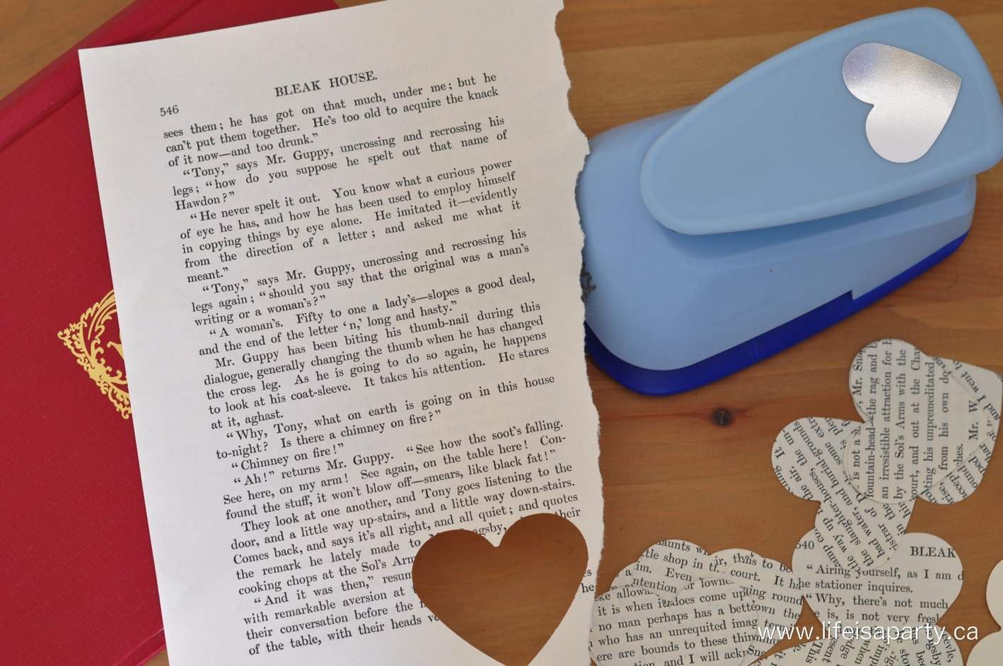 Book Page Heart Garland