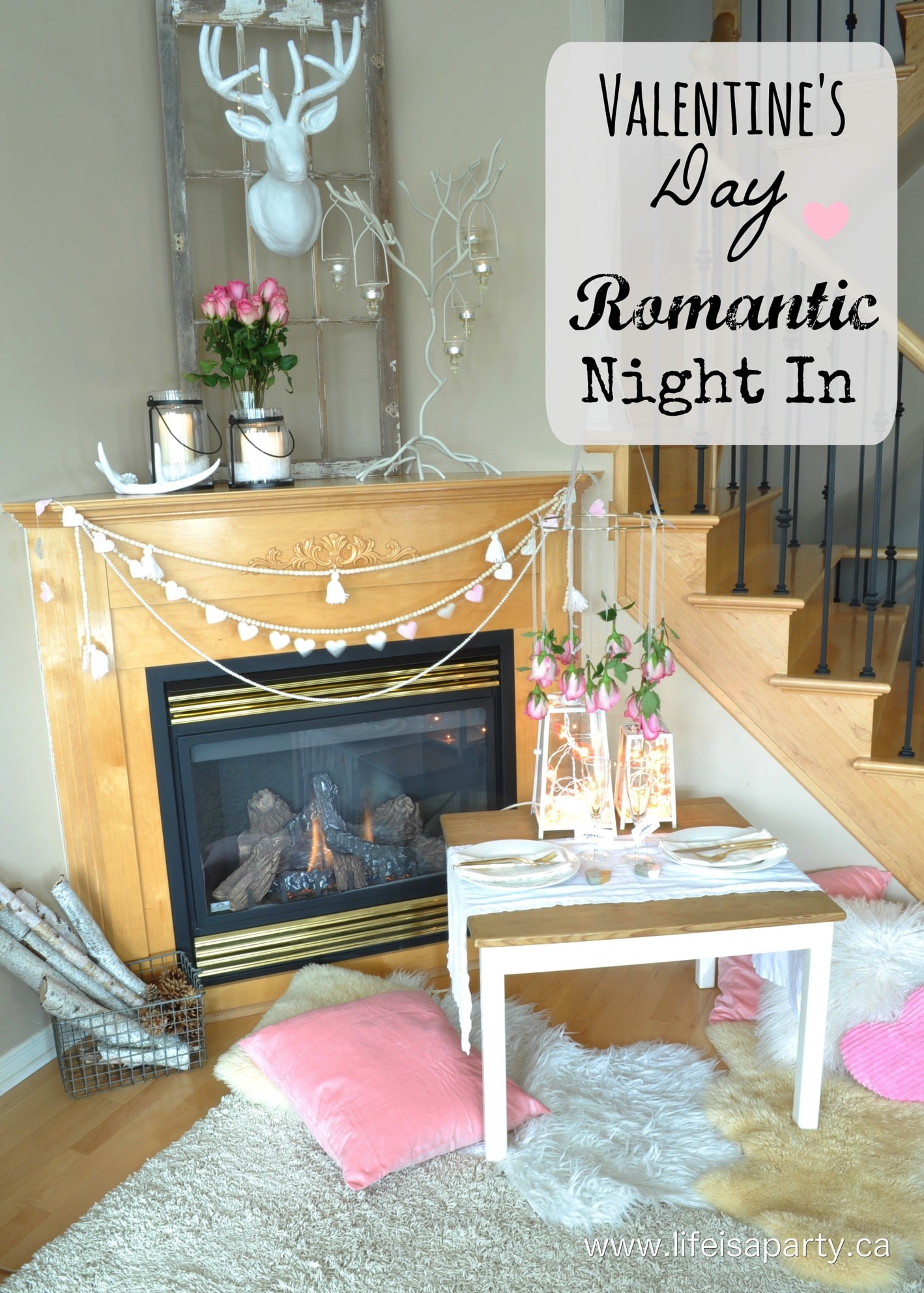 Valentine's Day Romantic Night In: skip the expensive and crowded resturant and enjoy a fireside romantic three-course dinner intimate night in.