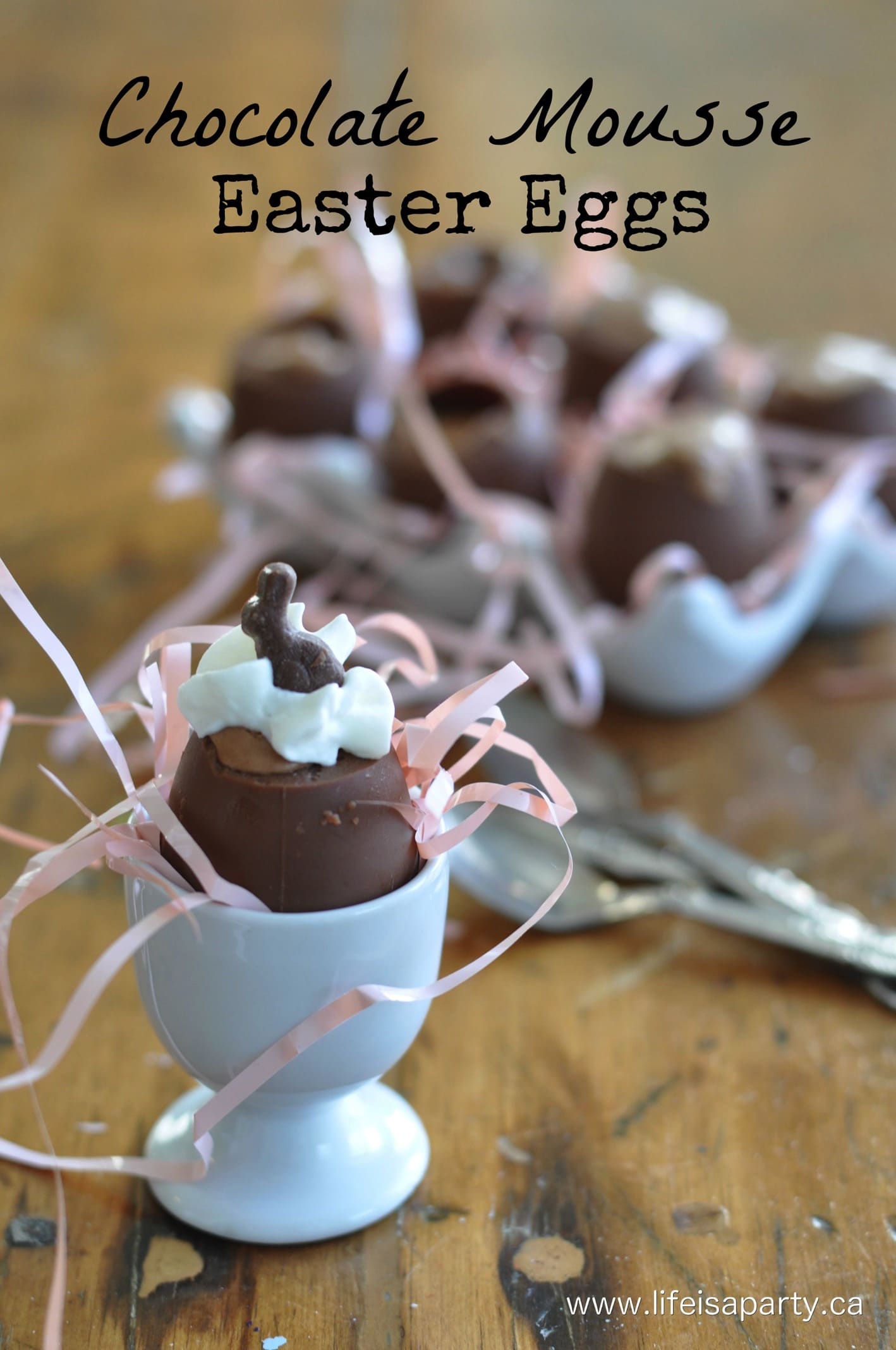 Chocolate Mousse Easter Eggs -Easy Chocolate Mousse Recipe: the perfect Easter dessert, chocolate mousse piped into hollow chocolate Easter eggs.