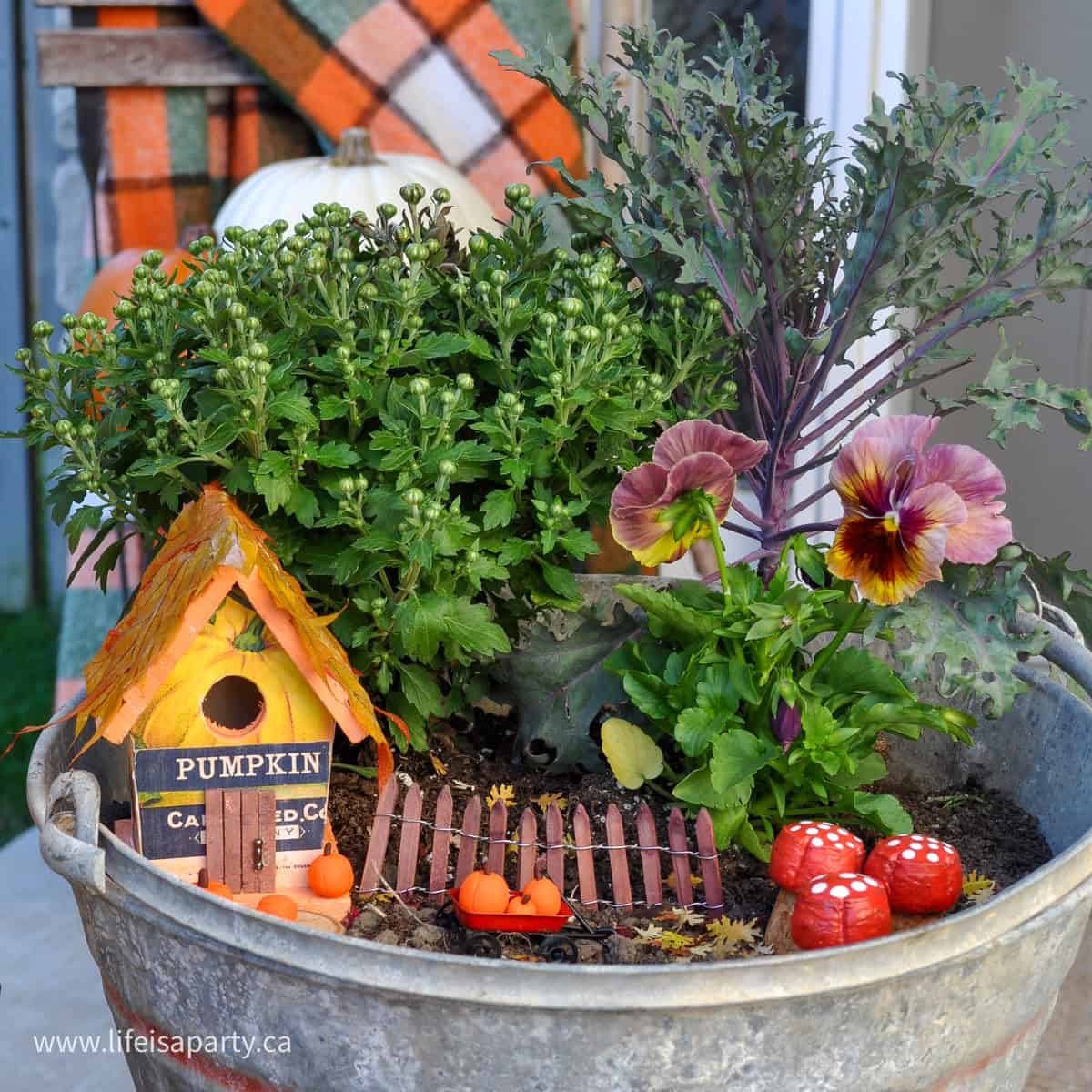 How to make a fall fairy garden.