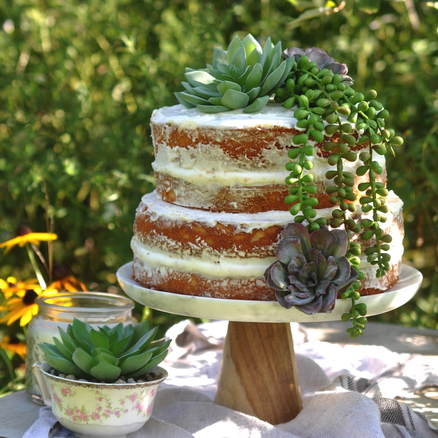 Succulent Naked Cake