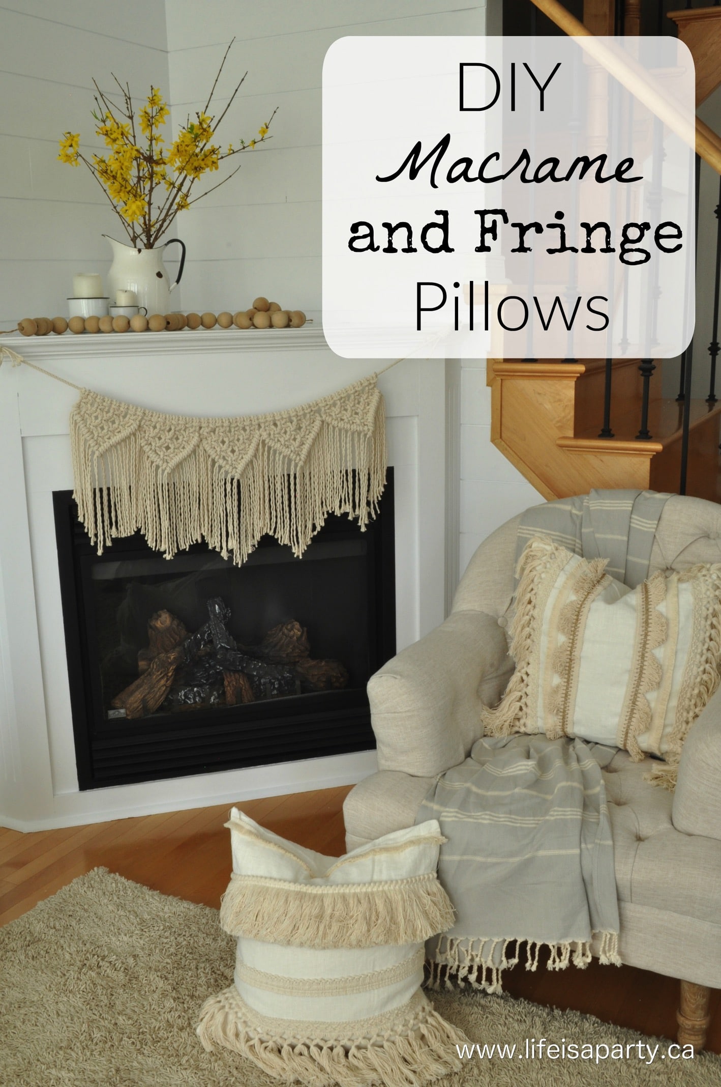 DIY Macrame and Fringe Pillows: Week 5 One Room Challenge