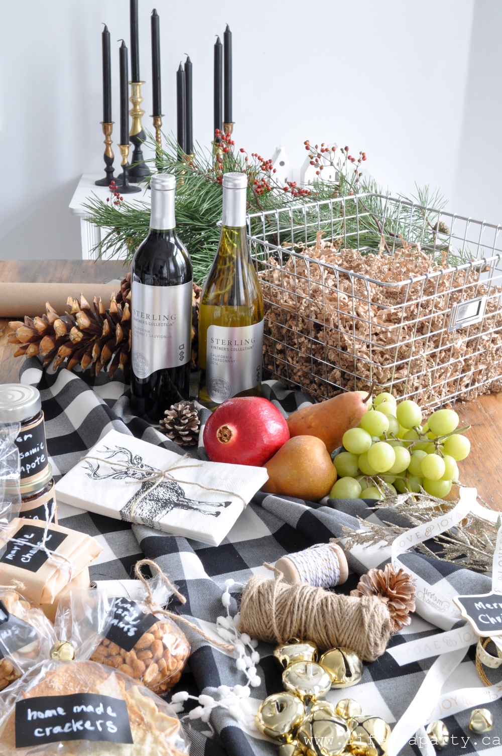 how to make a wine and cheese gift basket