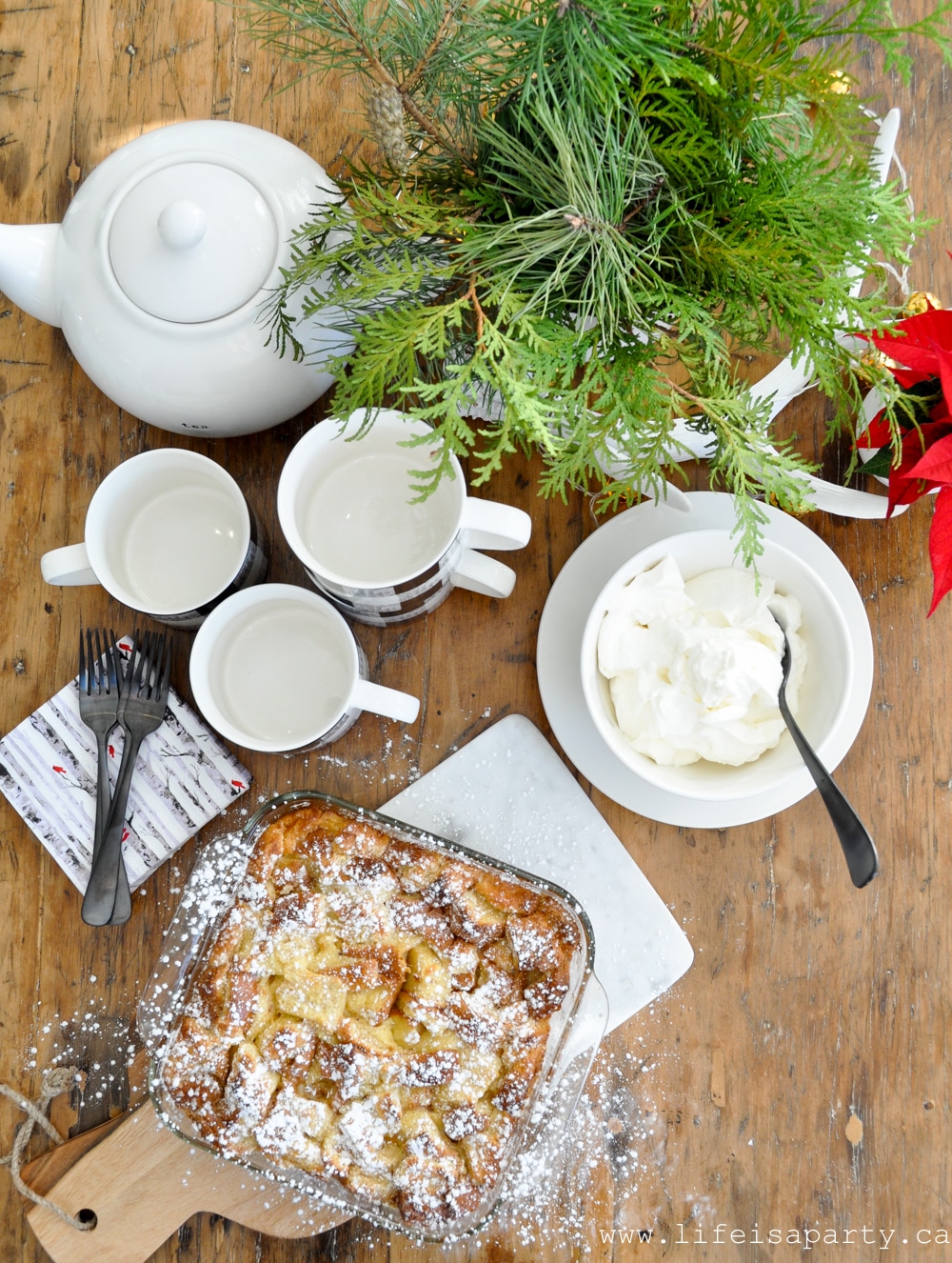 Eggnog Bread Pudding -classic bread pudding gets a festive Christmas twist. Easy enough for any day and special enough for all your Christmas entertaining.