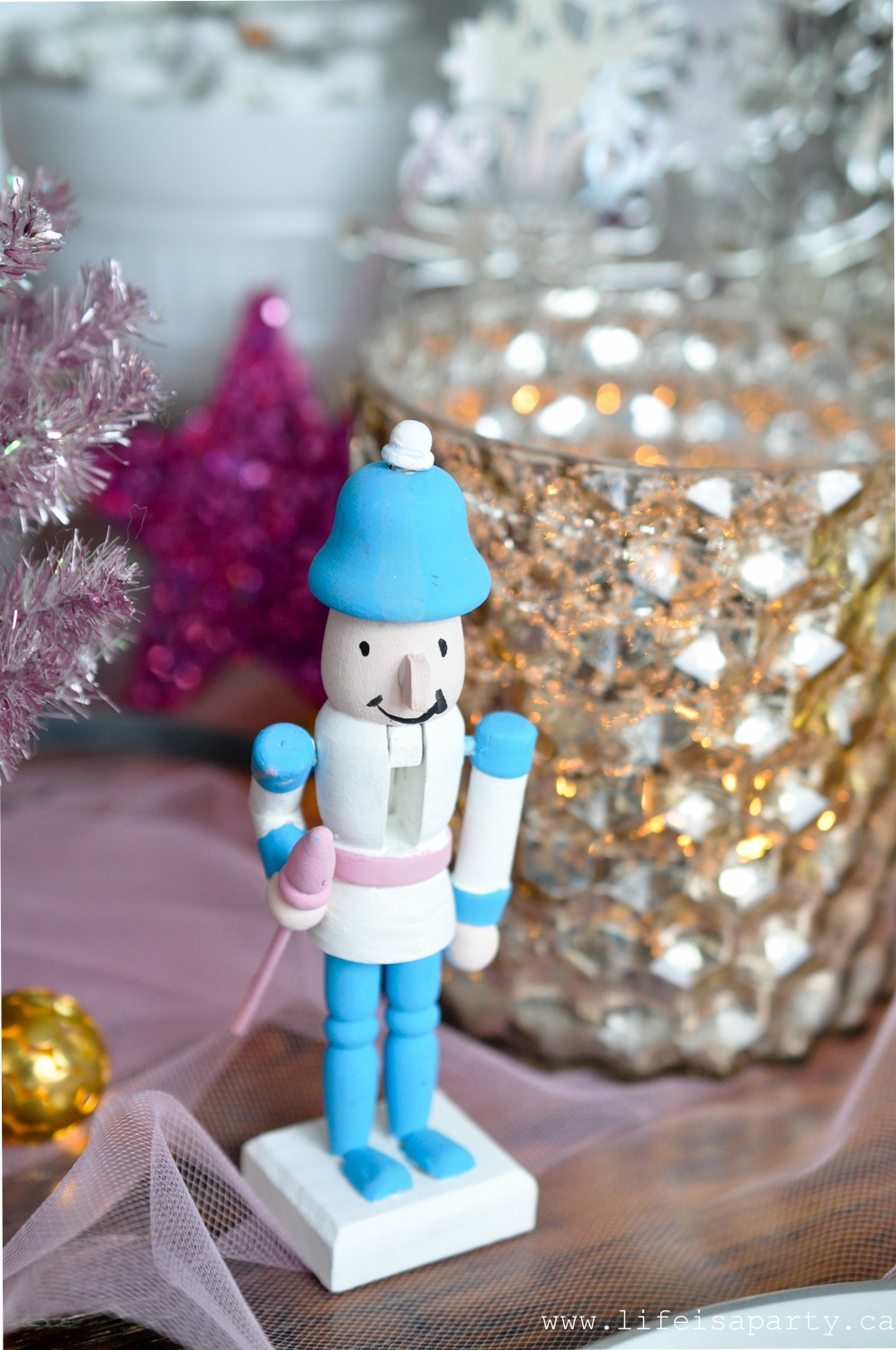 Nutcracker Tea Party: Visit the land of sweets -ideas for a Nutcracker Ballet Themed Tea Party with themed food and pink and aqua decorations.