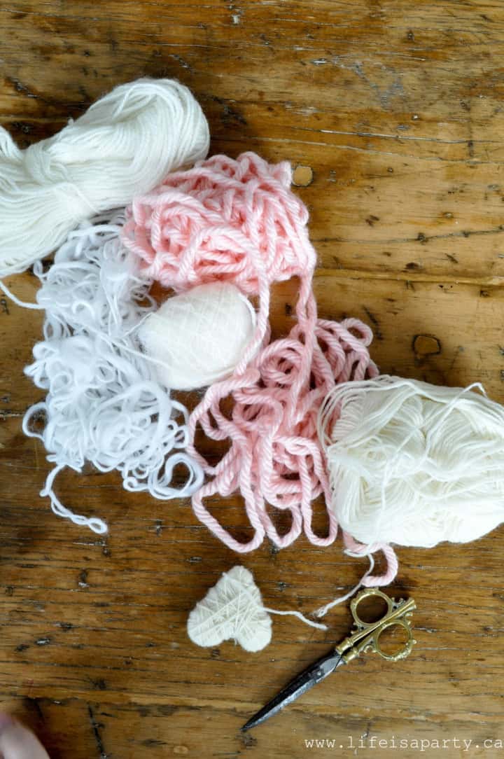 Yarn Hearts Valentine's Day Craft