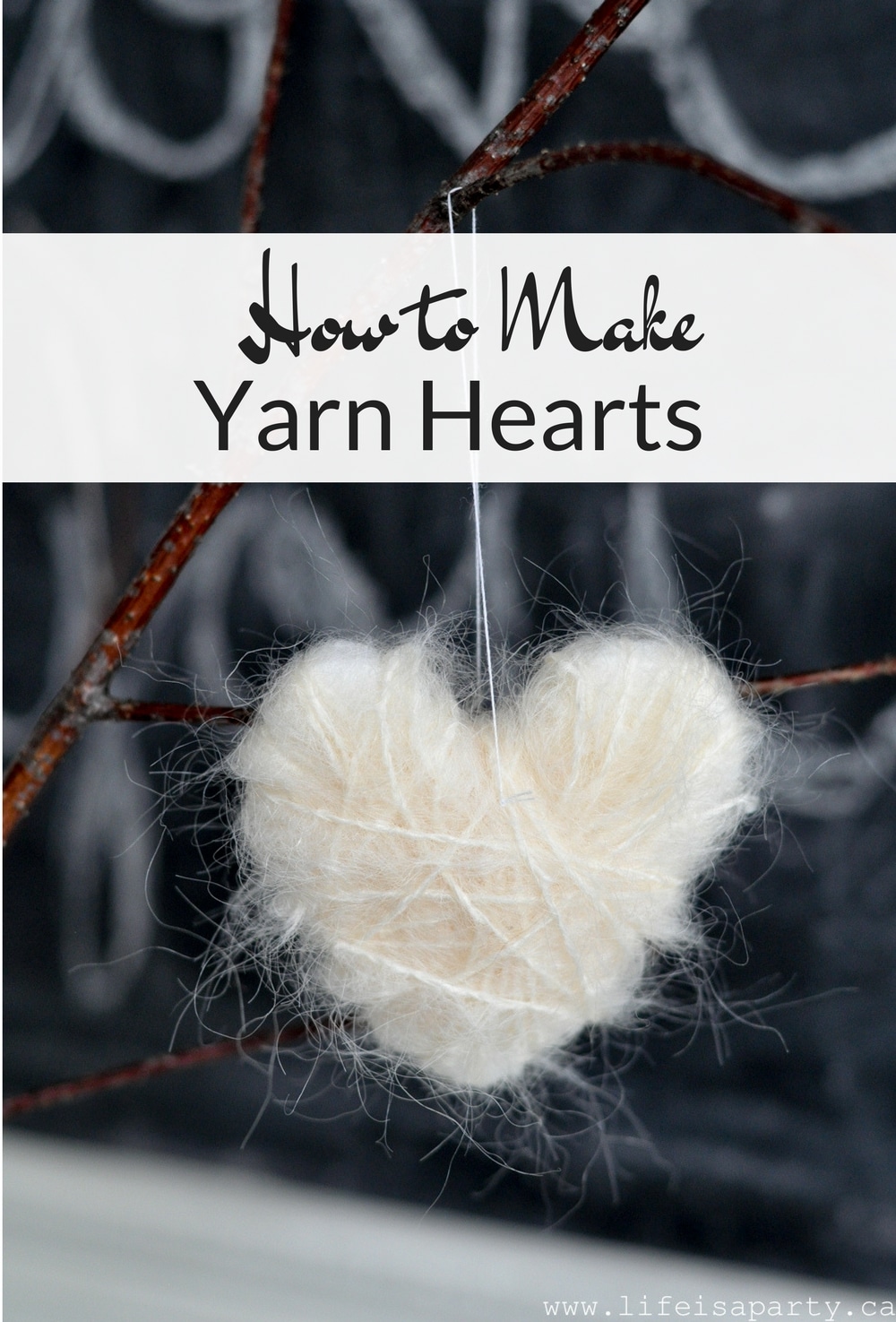 Yarn Hearts Valentine's Day Craft: use recycled styrofoam meat trays and yarn and to create these fuzzy 3D hearts for Valentine's Day.