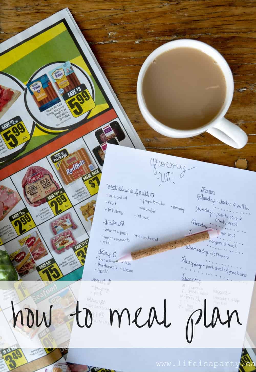 How To Meal Plan -my tried and true method to plan a weekly menu, save money, and reiginite your passion for cooking again!