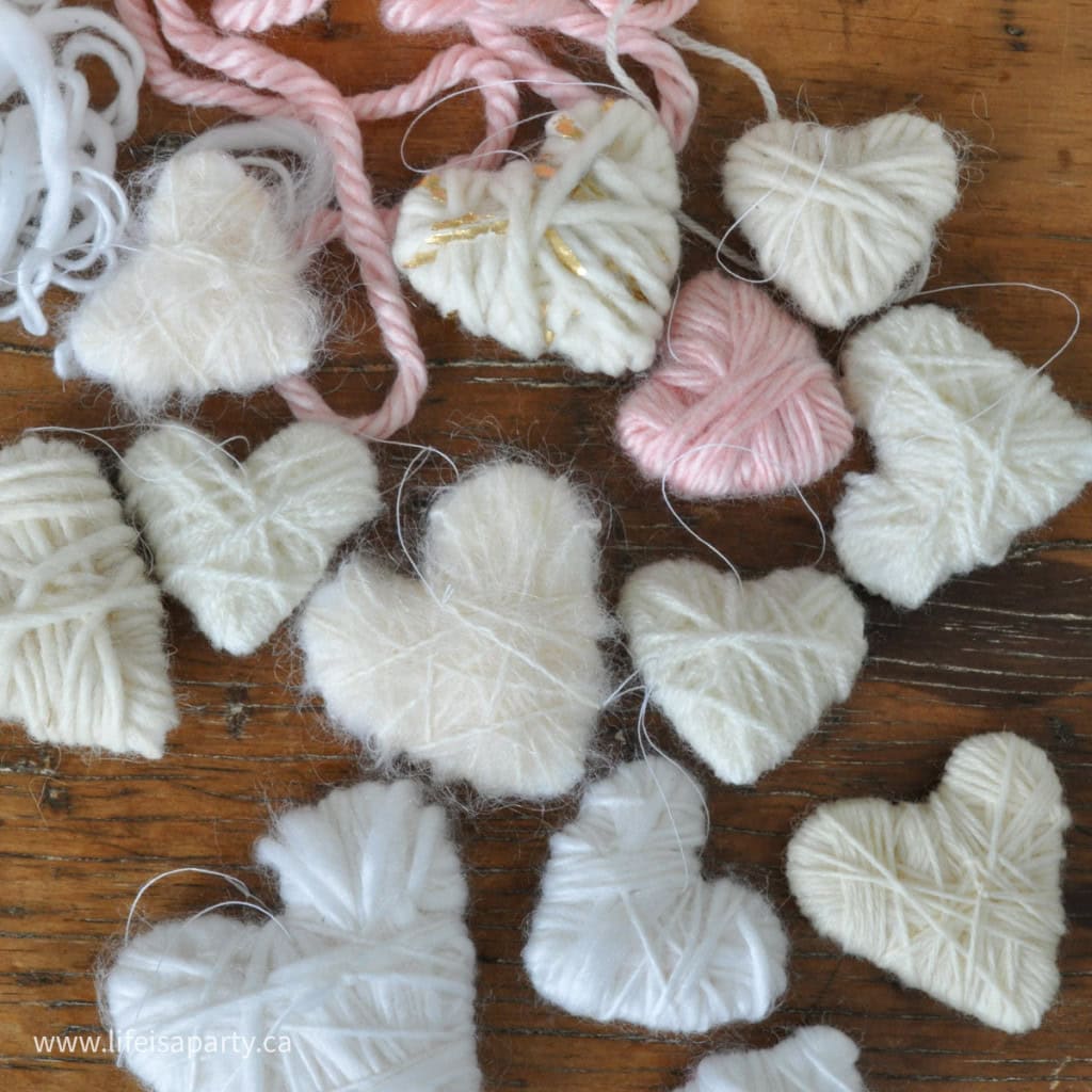 Yarn Hearts Valentine's Day Craft