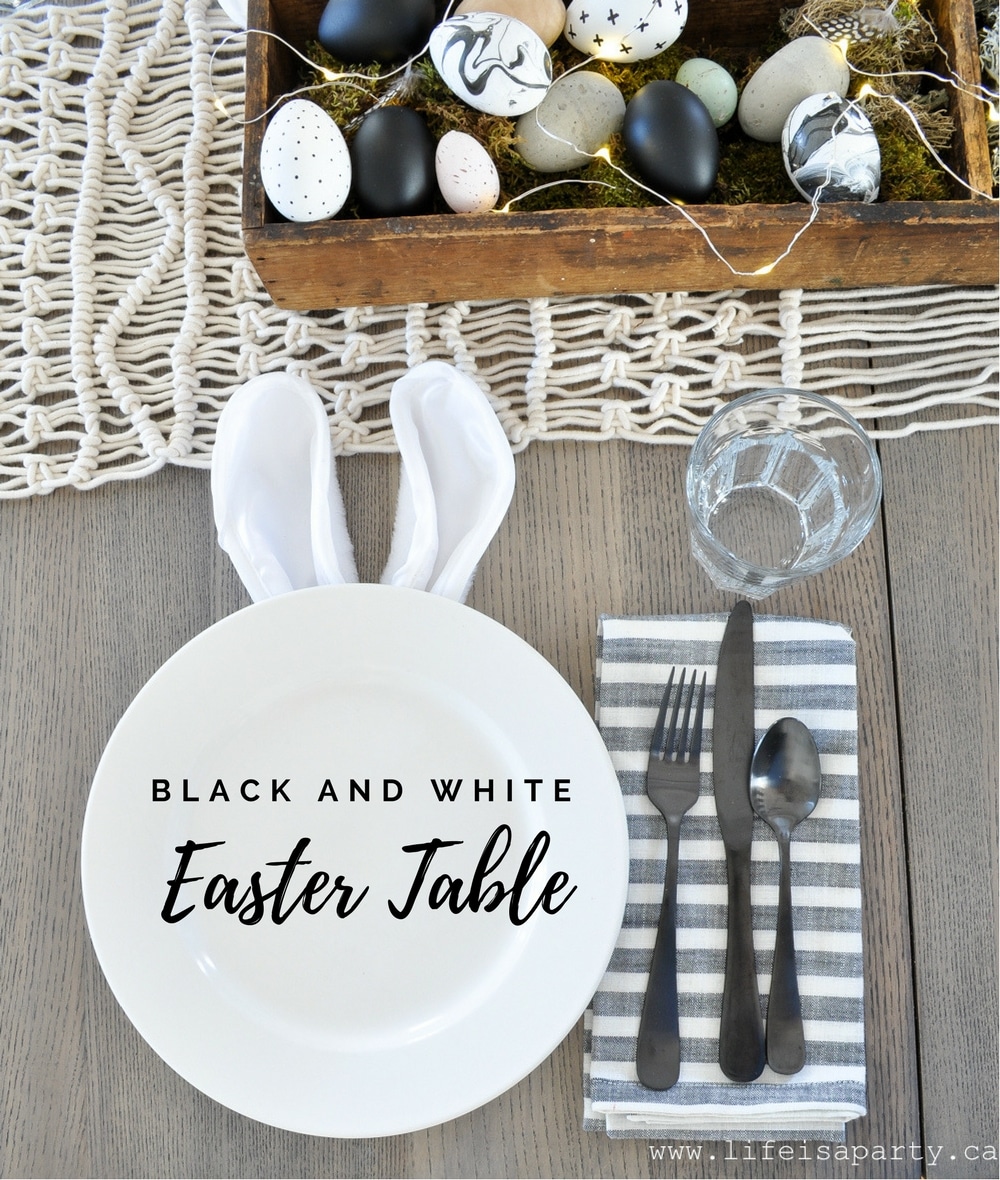 Black and White Easter Table