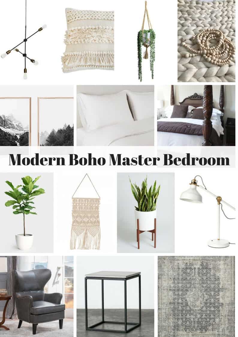 boho master bedroom mood board