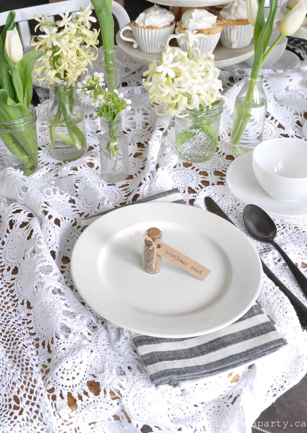 spring tea party table setting 