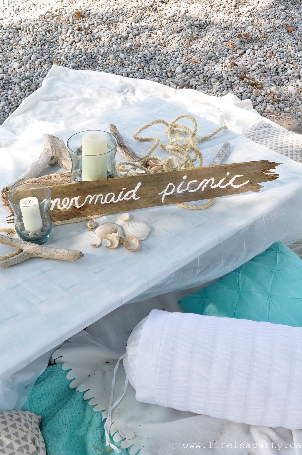 mermaid picnic sign