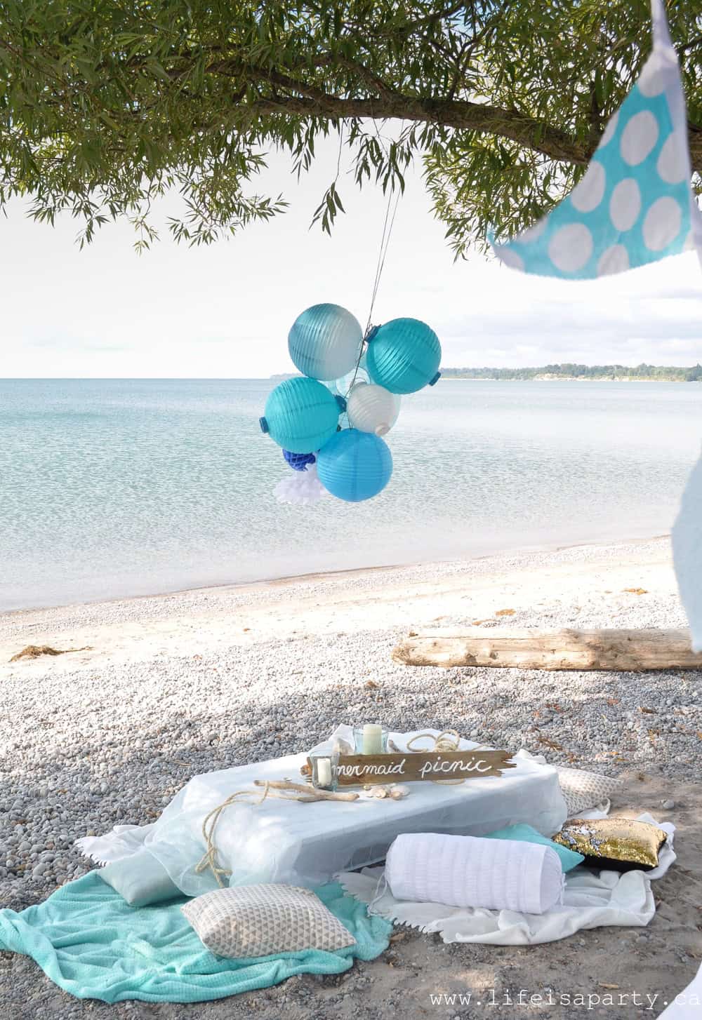 mermaid picnic on the beach