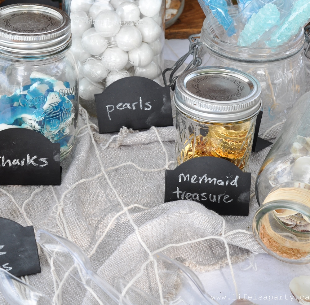 Mermaid themed Party Food dessert and candy ideas