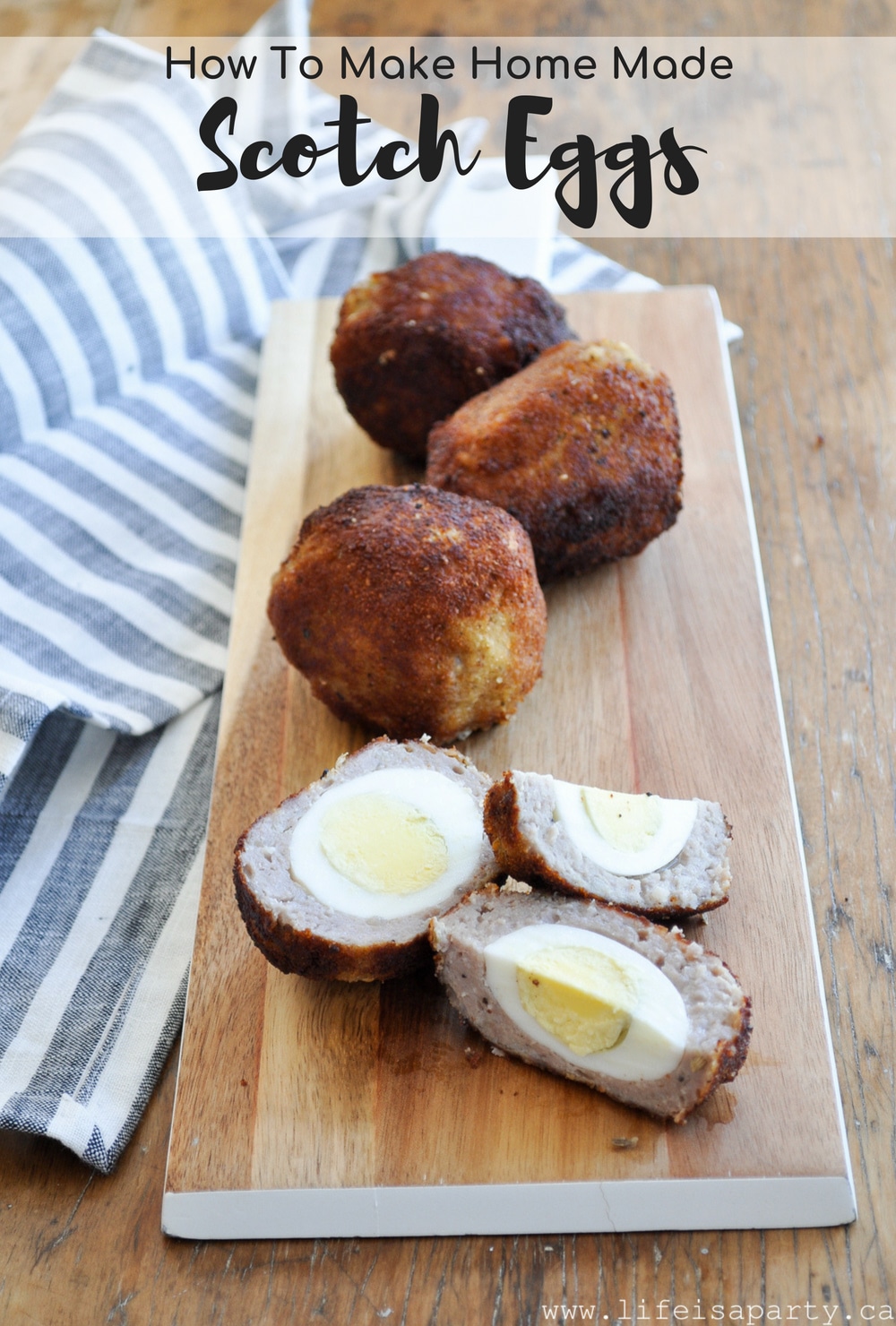 Scotch Eggs: How to make home made Scotch Eggs, the perfect British snack or picnic food. Hard boiled eggs wrapped in sausage and breaded.