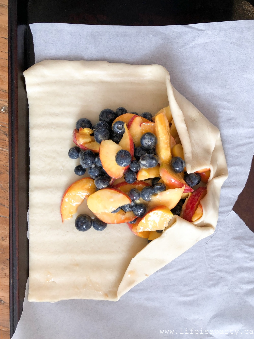 easy Nectarine and Blueberry Galette with frozen pastry